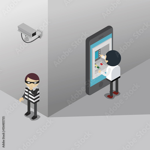 Thief trying to steal money