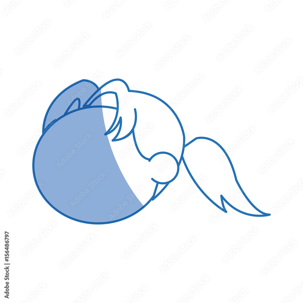 drawing head girl no face hair style vector illustration Stock Vector