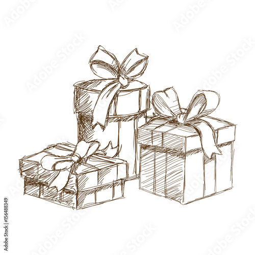 Vector Sketch Illustration  Gift Box Royalty Free SVG Cliparts Vectors  And Stock Illustration Image 62675923