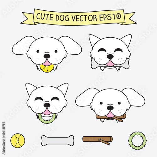 Cute Dog Vector Illustration EPS 10 Icon flat logo symbols