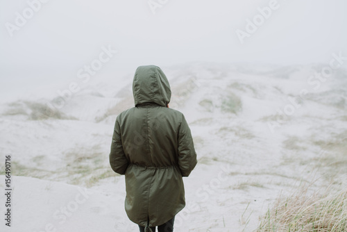 Alone on the winter beach photo