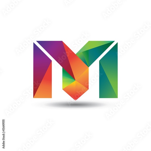 PrintLetter "M" big logo pack. Creative vector monograms. Striped, ribbon, colorful, isometric, linear, 3d logos.Eps10 format
