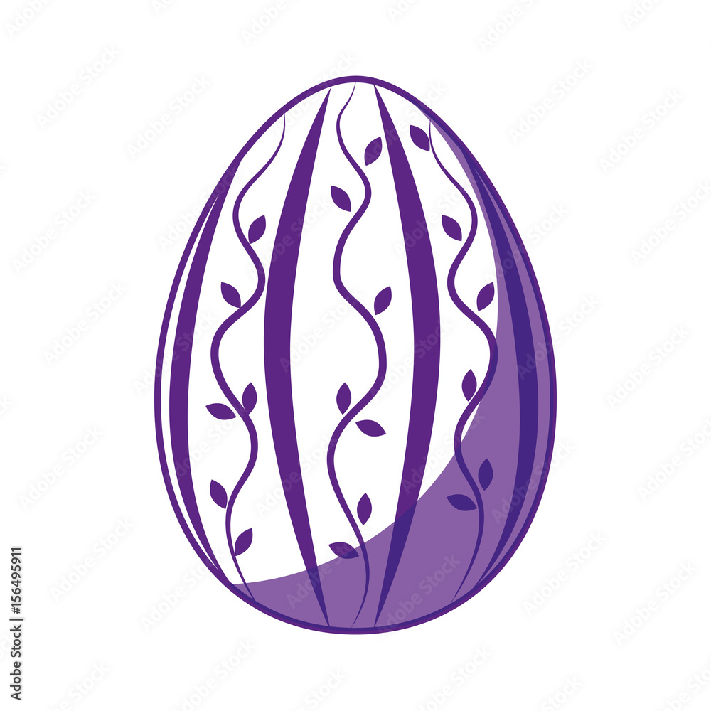 floral easter egg icon over white background. vector illustration floral easter egg icon over white background. vector illustration