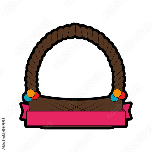 easter frame icon over white background. colorful design. vector illustration