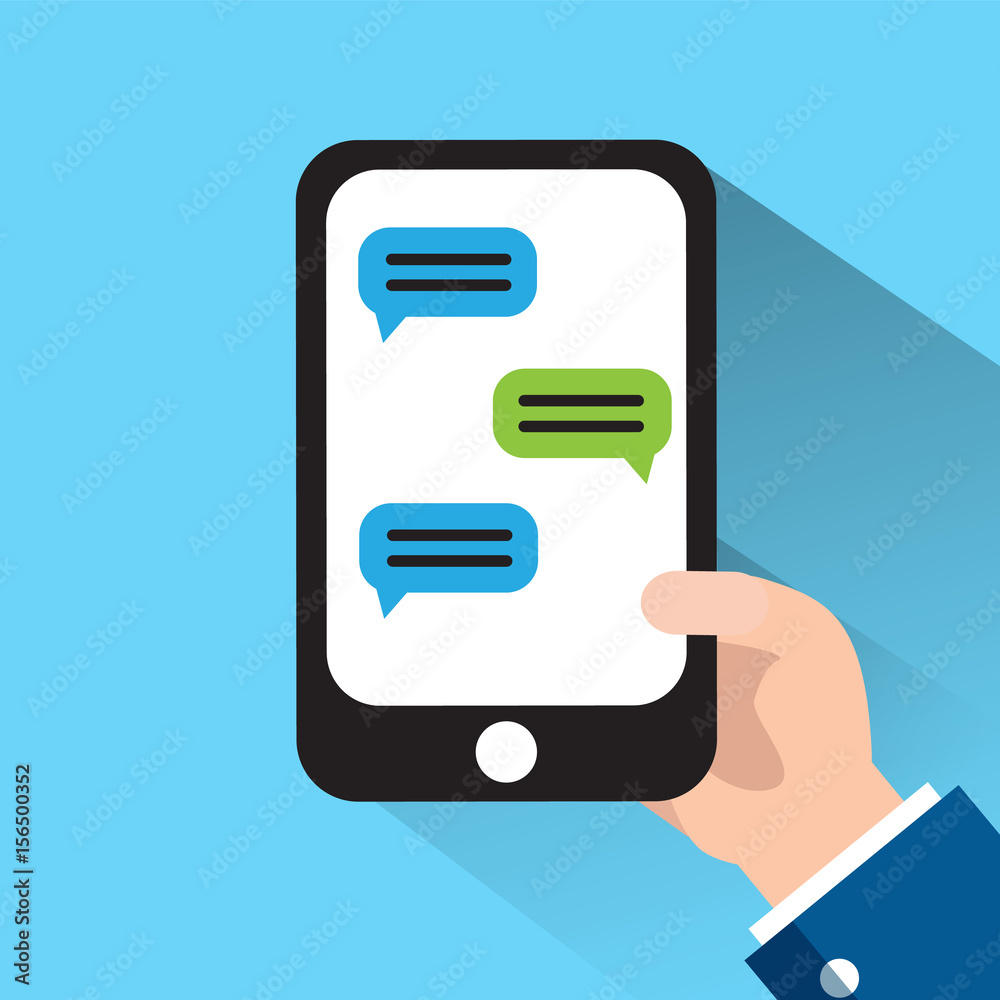 Massage app with speech bubbles. Short message service bubbles. Smartphone chatting sms Massage app with speech bubbles. Short message service bubbles. Smartphone chatting sms
