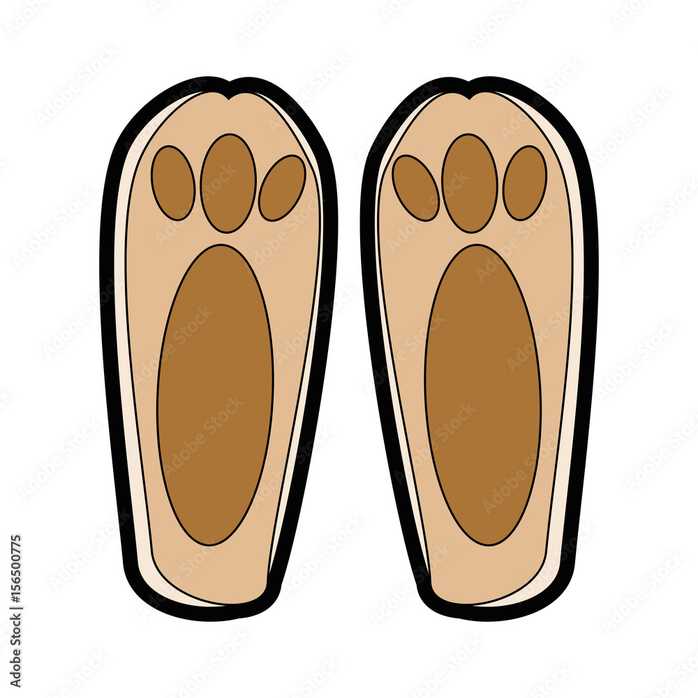 cute rabbit foot icon over white background. vector illustration