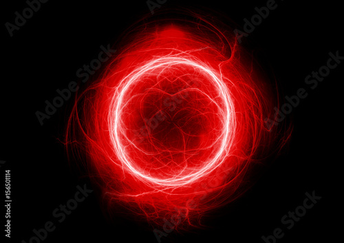 Photos Red plasma, abstract circle lightning