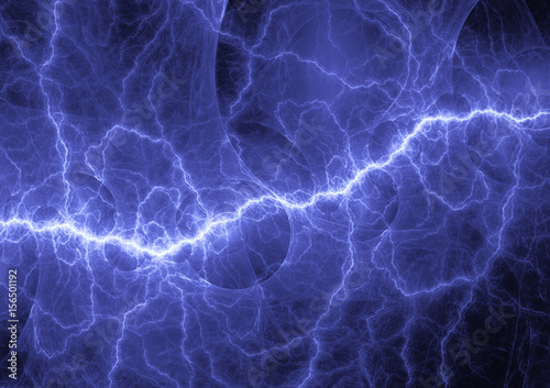 Blue plasma background, abstract lightning