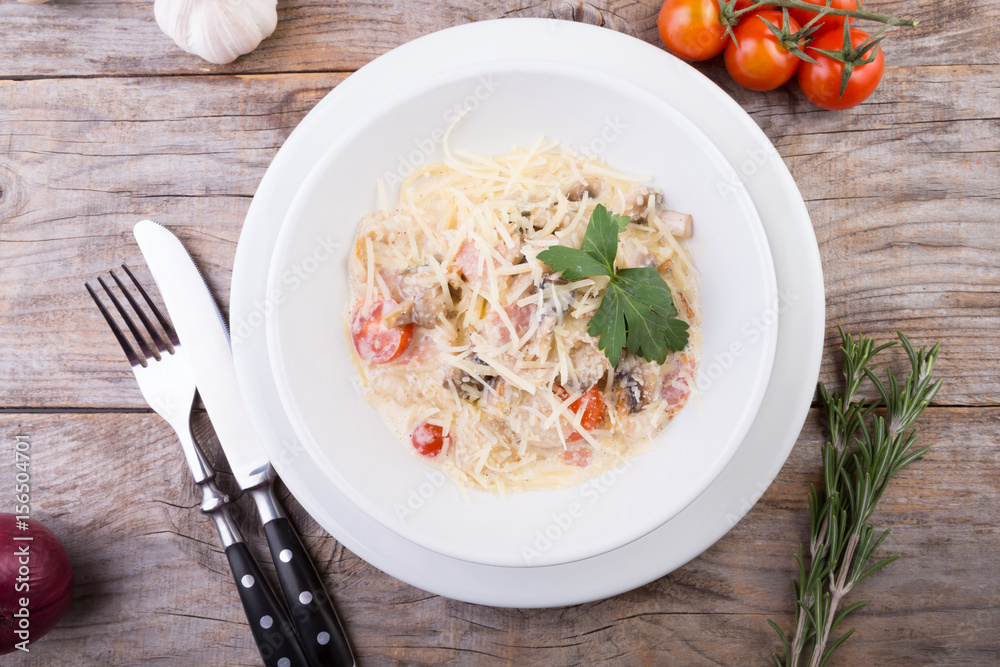 Italian pasta with mushrooms Italian pasta with mushrooms