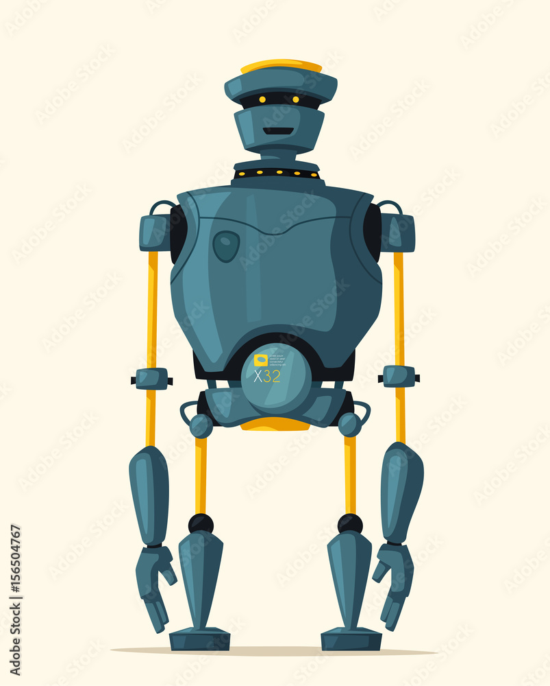 Robot character. Technology, future. Cartoon vector illustration Robot character. Technology, future. Cartoon vector illustration