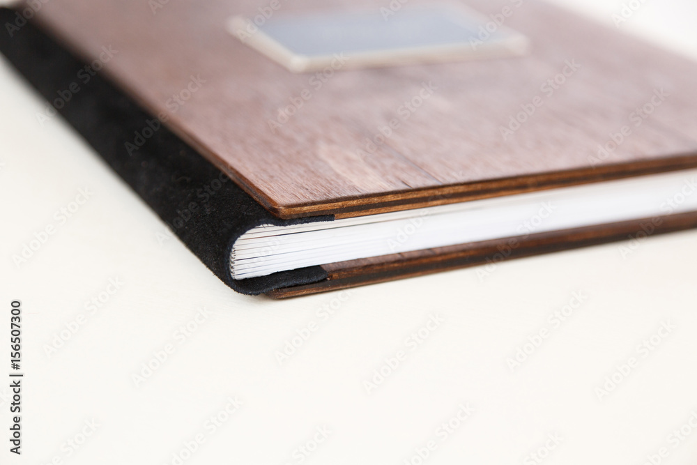 Wooden book with metal shild, rustic style Wooden book with metal shild, rustic style