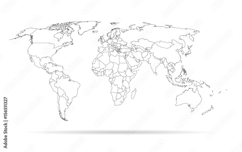 Fototapeta outline world map