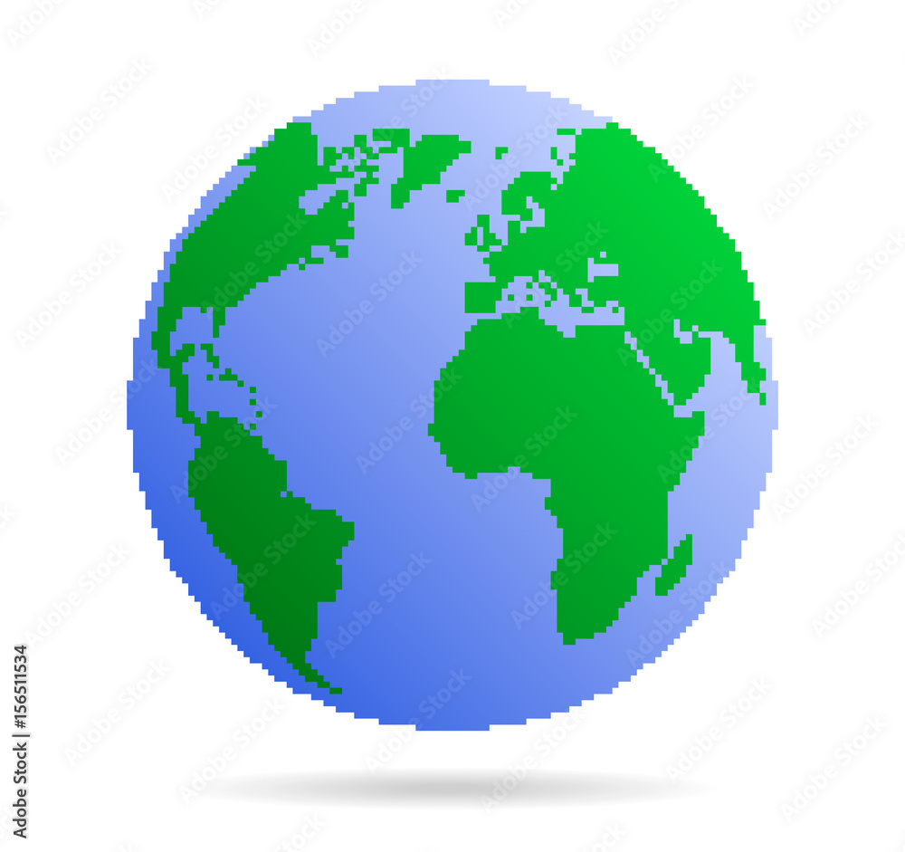 pixel earth globe 