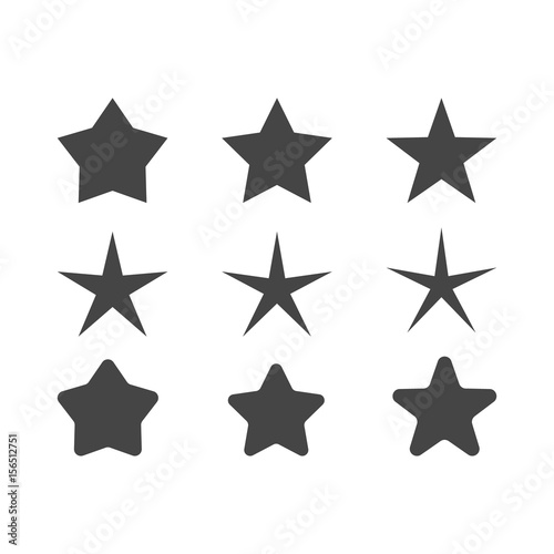 Set of stars different corners and sizes 