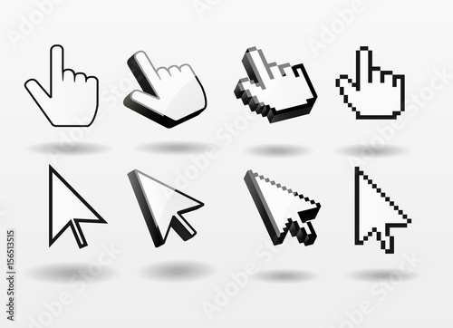 Computer mouse pointer sign set 
