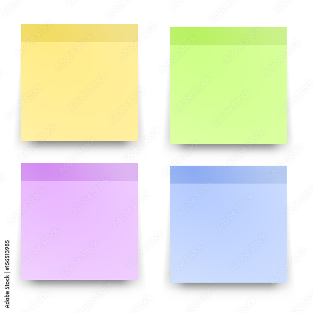 Colored sticky papers reminder notes 