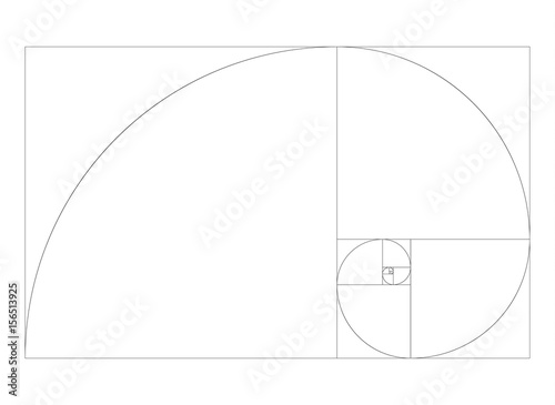 Golden ration section spiral frame 