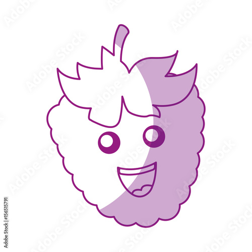blackberry fruit kawaii character vector illustration design