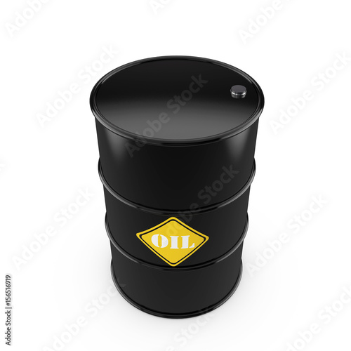 Metal oil barrel containers. 3D Rendering