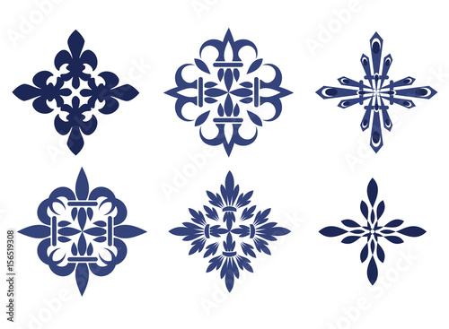 Set of arabic decorations vector