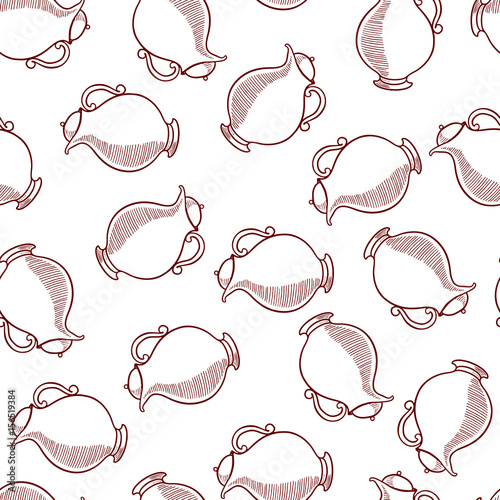 Nice seamless pattern made of hand drawn jars.