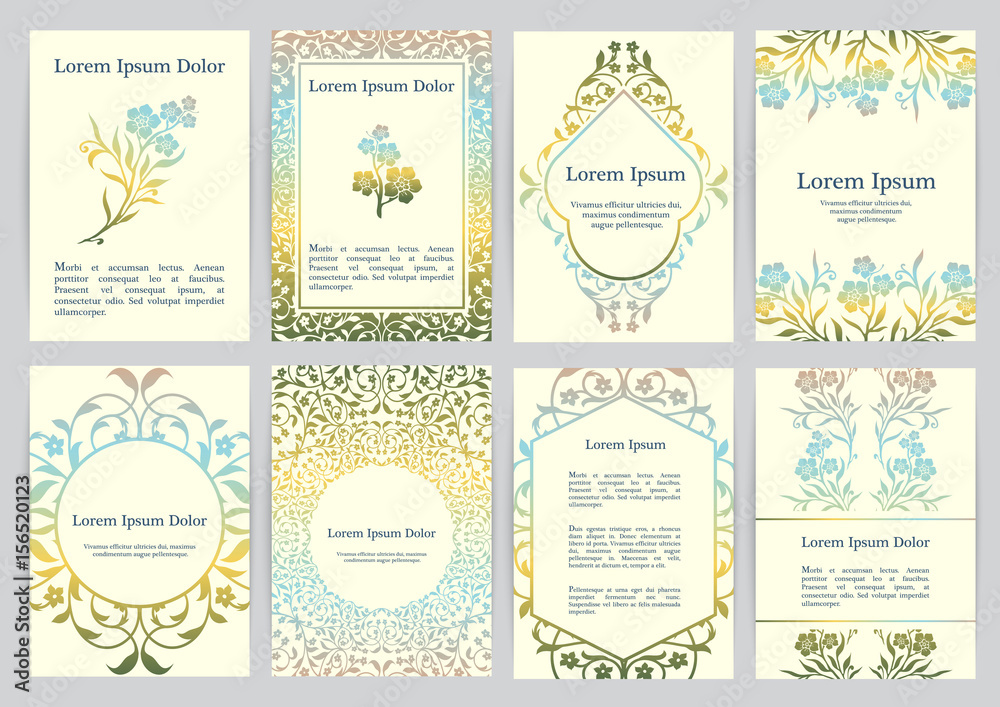 Vector templates for A4 with florals Vector templates for A4 with florals