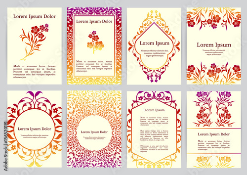 Vector templates for A4 with florals