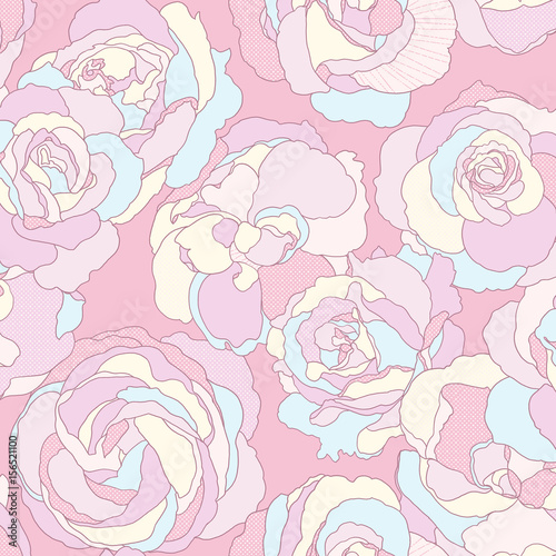 Vivid repeating floral - For easy making seamless pattern use it for filling any contours