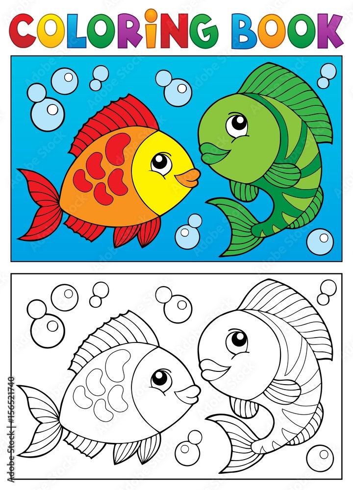 Coloring book with fish theme 5