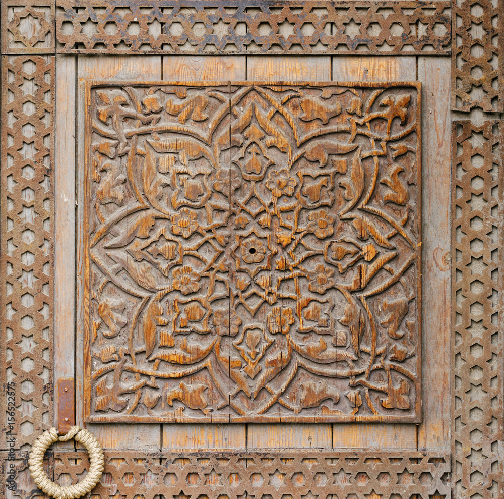 Old wood ornamental door