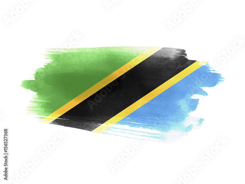 Tanzania flag grunge painted background