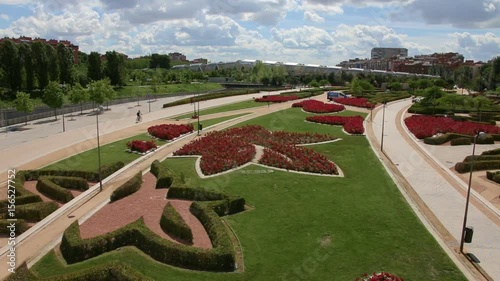 Park Madrid Rio and Pasarela de la Arganzuela bridge
