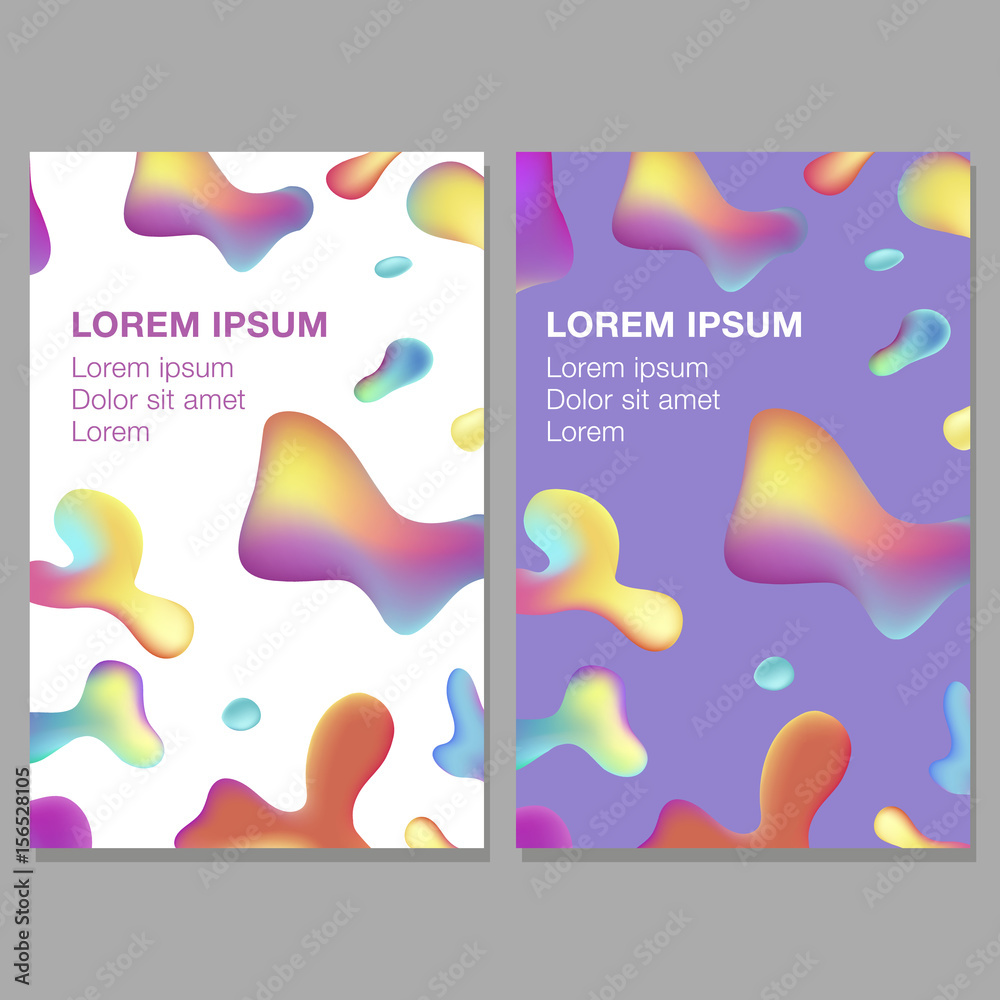 Abstract fluid shapes design. Colorful template for brochures, flyers, invitations.