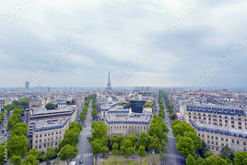 Paris, view at Champs-Elysees and Eiffel tower, France © Savvapanf Photo ©
