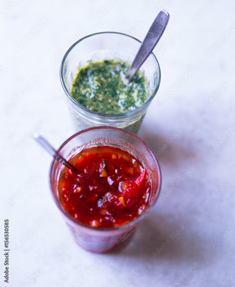 Mint and tomato chutney Mint and tomato chutney
