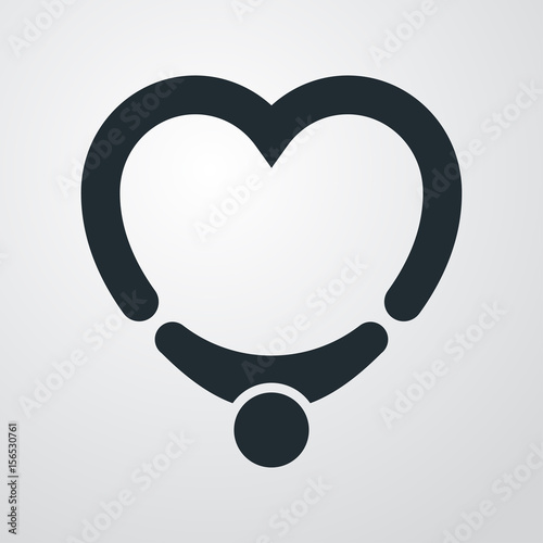 Icono plano corazon con abrazo en fondo degradado