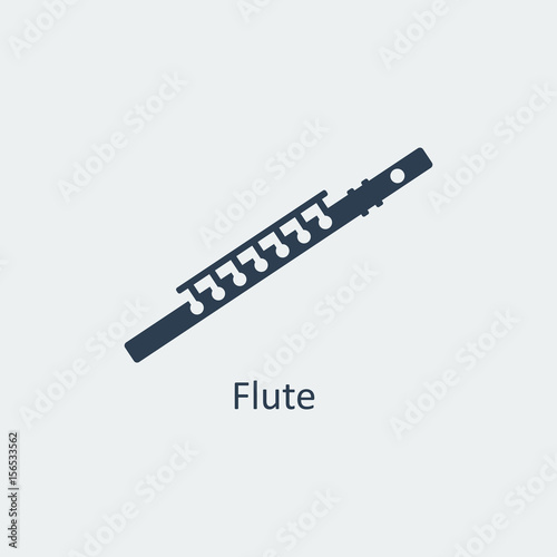 Tableau sur toile Flute icon. Silhouette vector icon
