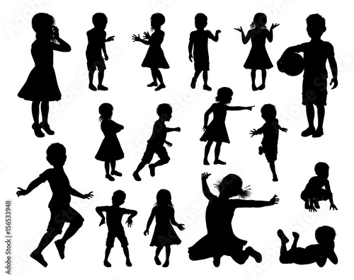 Children Kids Silhouette Set