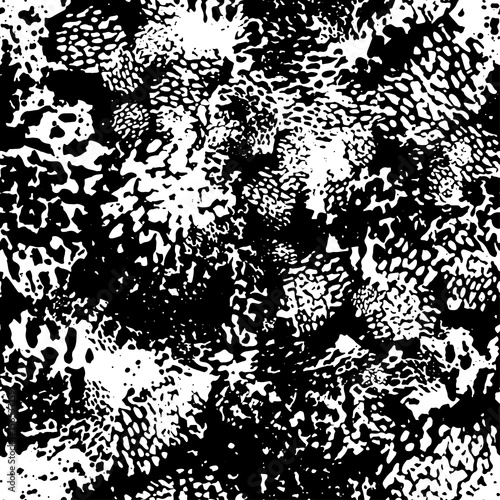 Seamless camouflage doodle pattern grunge texture.