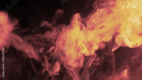 Vapor like smoke fire red styling on a dark black background. Vape smoke rings in motion at vape clouds.
