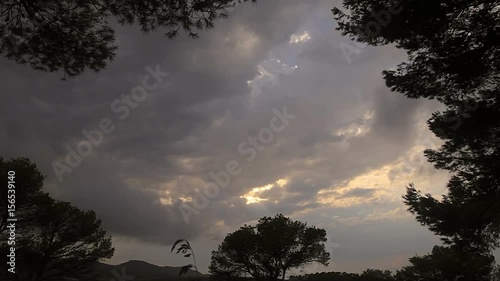 The night sky of Spain in the suburbs of Cala Mendia photo