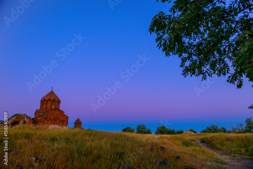 Lonely Church of the 10th century on a large field