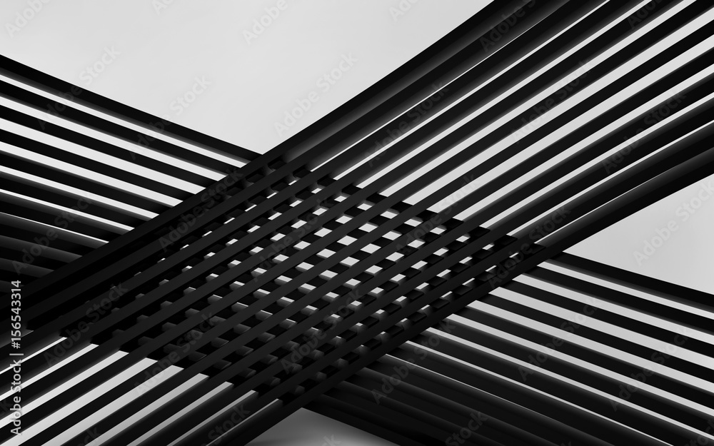 Abstract black panels with copyspace for text. 3D render