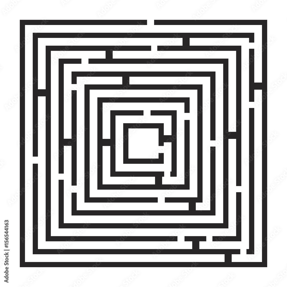 square maze, labirynth vector symbol icon design. square maze, labirynth vector symbol icon design.