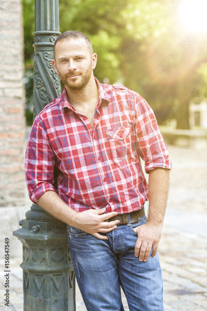 Fototapeta premium man standing outside