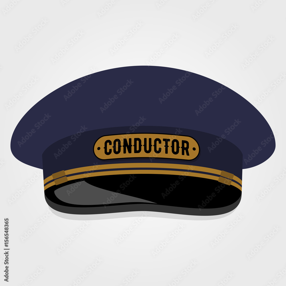 Train conductor's cap. Flat style design Stock Vector | Adobe Stock