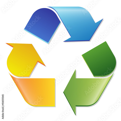 Recycling sign colored