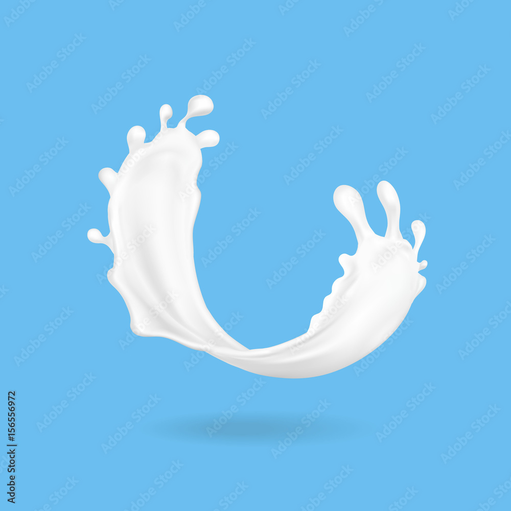 Splash of milk realistic icon isolated vector Splash of milk realistic icon isolated vector