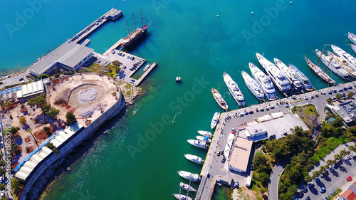 Aerial drone photo of Marina Zeas in Peiraeus, Attica, Greece