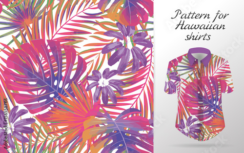 Hawaiian aloha shirt. an icon in a flat style isolated on white background